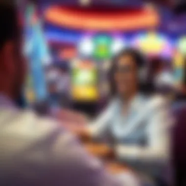 A visual of a player engaged in an interactive cash reward game