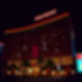 MGM Resort Facade at Night The stunning facade of an MGM Resort illuminated at night