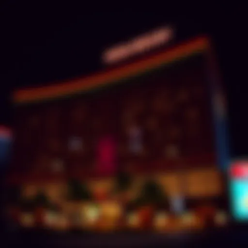 MGM Resort Facade at Night The stunning facade of an MGM Resort illuminated at night