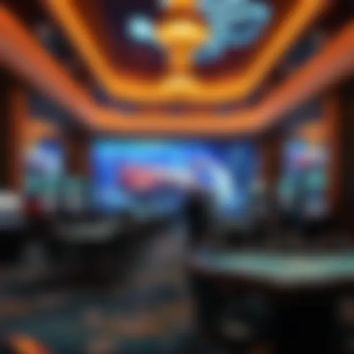 A digital rendering of a unique ocean-themed casino environment with gaming tables