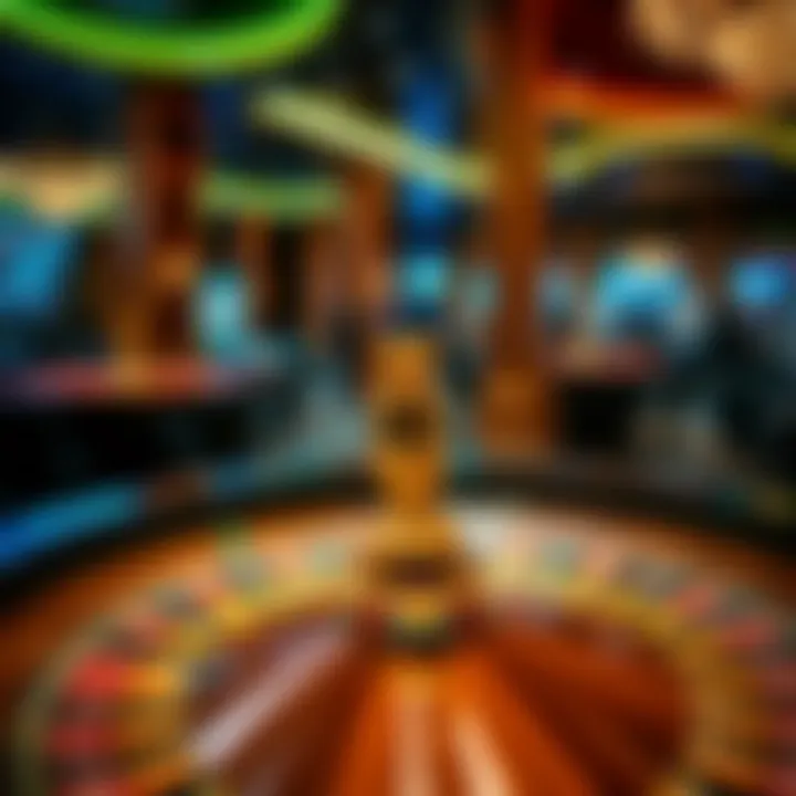 An elegantly designed roulette wheel in a luxurious casino setting