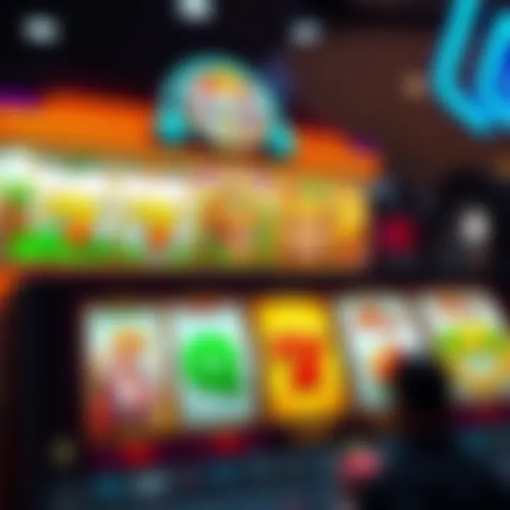 A vibrant online slots interface showcasing various themes