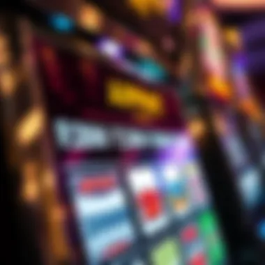 Close-up of a slot machine's pay table showcasing various payouts