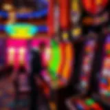 A vibrant casino scene highlighting penny slots with colorful machines.