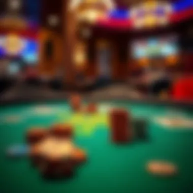 An engaging poker table setup with chips and cards focused on penny bets.