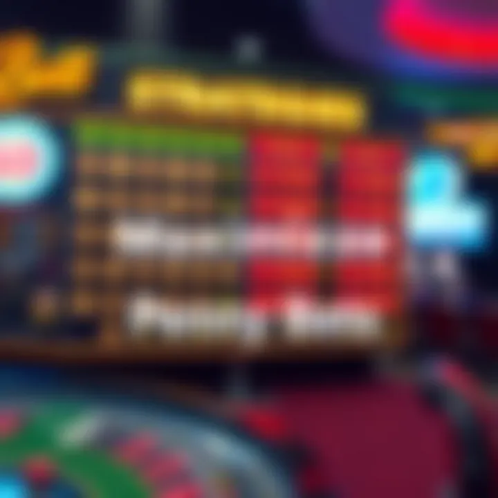 A strategic overview of gaming strategies related to penny bets displayed on a board.