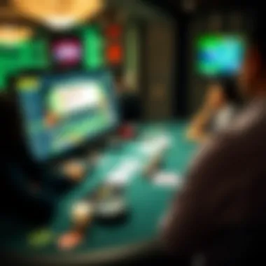 Virtual Poker Experience A virtual poker table displaying various card games.