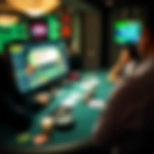 Virtual Poker Experience A virtual poker table displaying various card games.