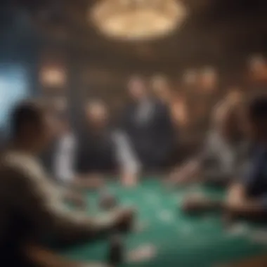 Players engaged in a high-stakes poker tournament