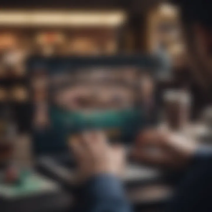 A close-up of a user engaging with an online gambling platform on a laptop
