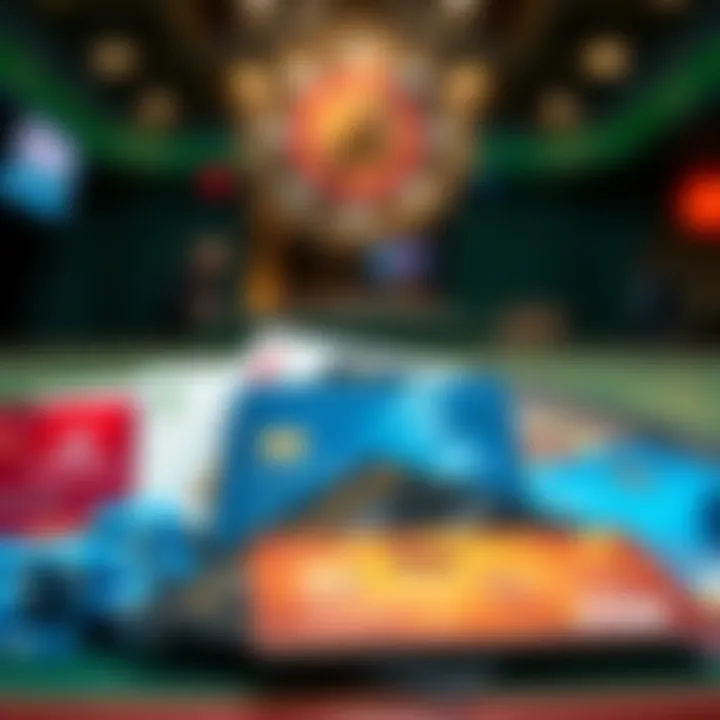 Diverse Prepaid Card Options A collection of prepaid cards displayed prominently