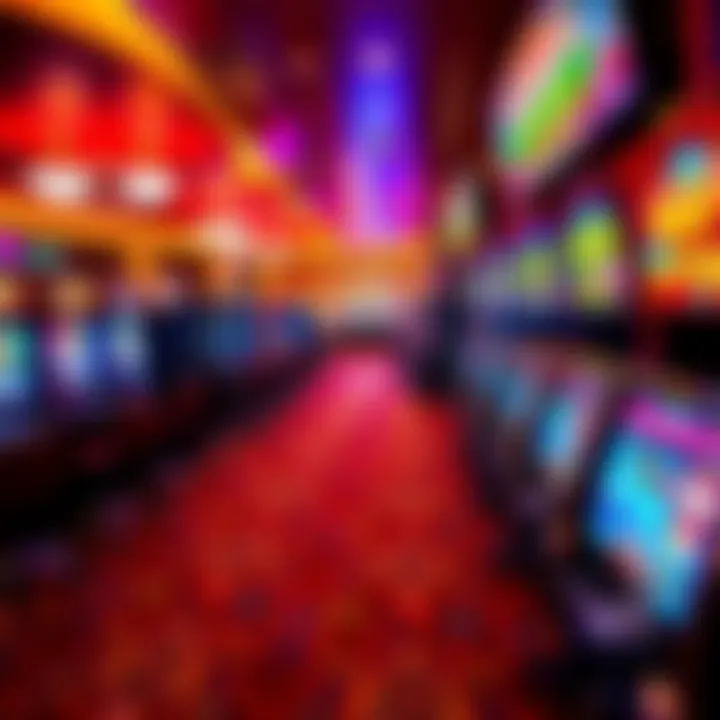 Vibrant gaming floor within Primm Resort filled with various slot machines