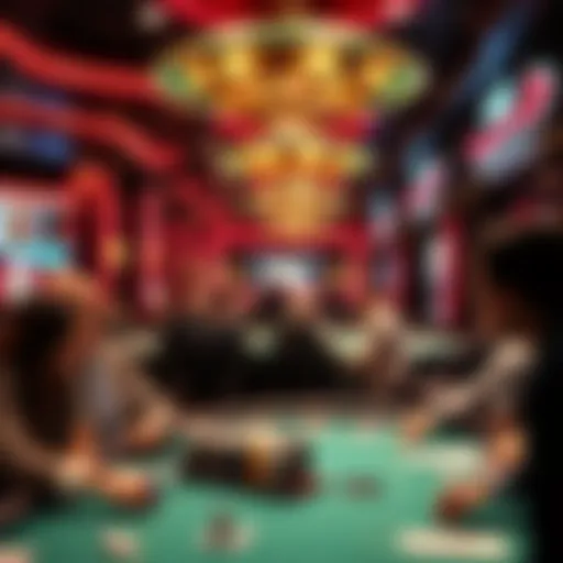 Overview of a bustling PPPoker club environment