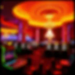 Elegant casino interior showcasing gaming tables