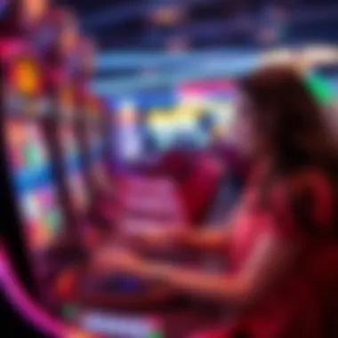 Engaging with Online Slot Gaming Player interacting with an online slot game