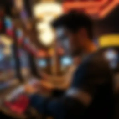 User engaging with an online gaming platform interface