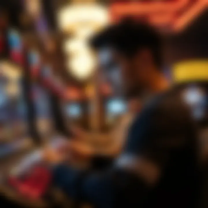 User engaging with an online gaming platform interface