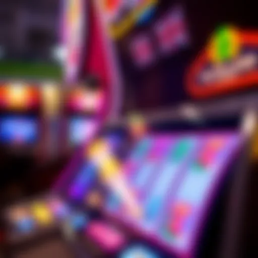 Virtual slot machine interface with vibrant graphics