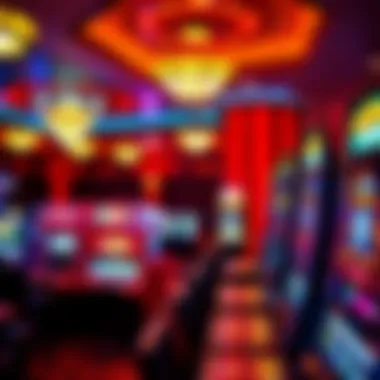 Inside a vibrant casino floor showcasing gaming tables and slot machines