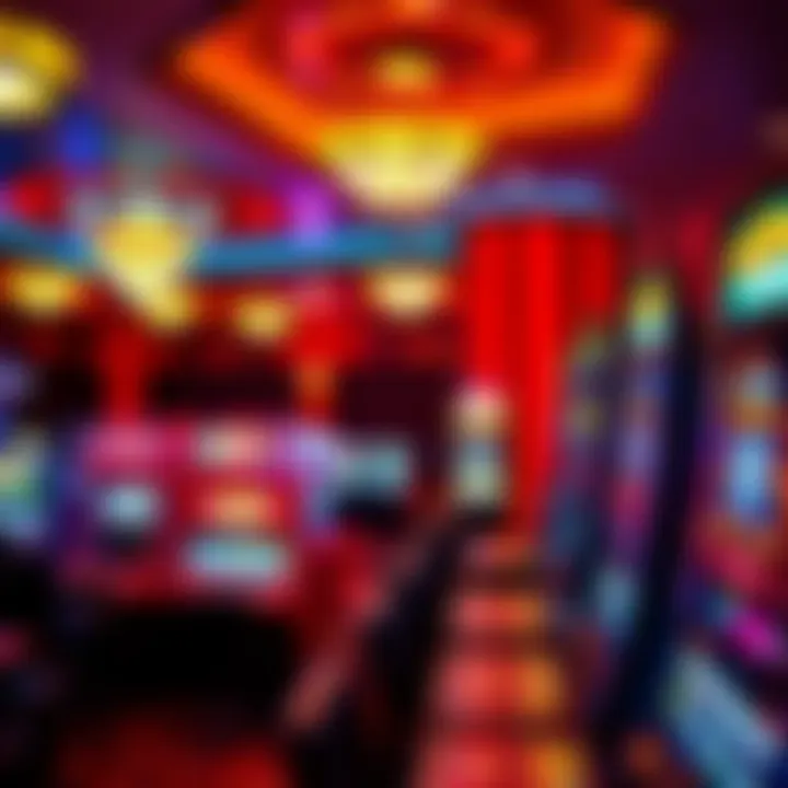 Inside a vibrant casino floor showcasing gaming tables and slot machines