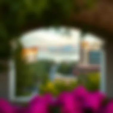 A scenic view of Lake Tahoe framed by lush surroundings and casino buildings