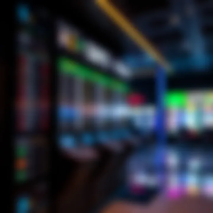 A sports betting kiosk featuring various sports odds and betting options