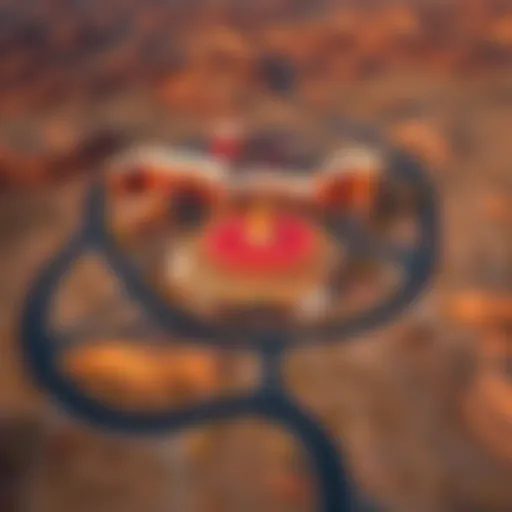 Aerial view of a prominent Arizona casino surrounded by desert landscape