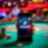 Mobile Blackjack Experience A smartphone displaying a blackjack app interface