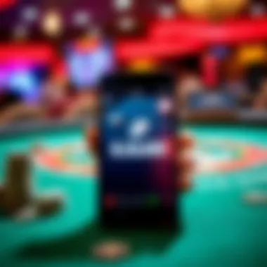 Mobile Blackjack Experience A smartphone displaying a blackjack app interface