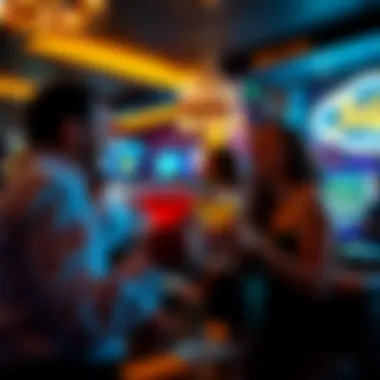 Group enjoying cocktails at a trendy bar