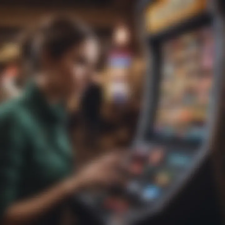 User engaging with a slots app on a mobile device