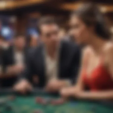 Engagement at Gaming Tables Intrigue of various gaming tables with players engaged