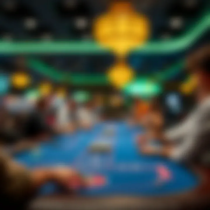 Exciting live gaming table with players engaged