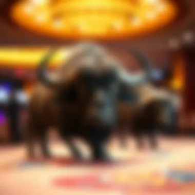 Artistic representation of buffalo motifs in gaming history, highlighting their cultural significance