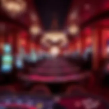 Interior view of an adult casino highlighting gaming tables and ambiance