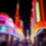 Vibrant nightlife of Las Vegas showcasing adult casino exterior