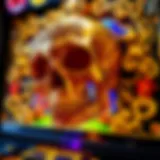 Intricate design elements of the Golden Skulls slot machine