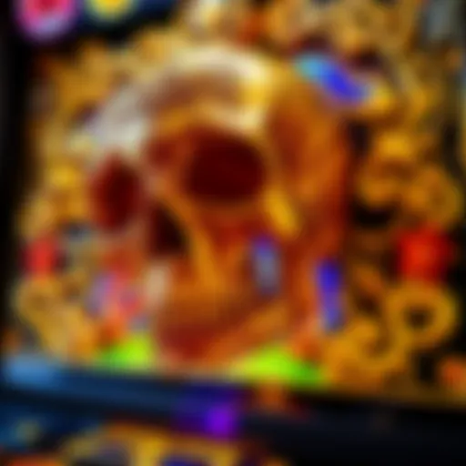 Intricate design elements of the Golden Skulls slot machine