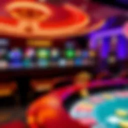 A panoramic view of a vibrant online casino platform showcasing various gaming options