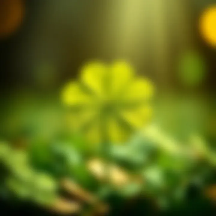An artistic depiction of a four-leaf clover symbolizing luck and fortune