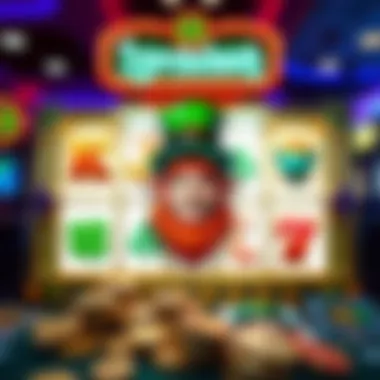 A strategic gaming layout showcasing symbols and features of a leprechaun-themed game