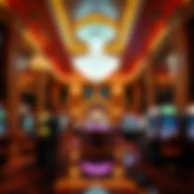 Interior design elements of the Riviera Las Vegas reflecting its glamorous past