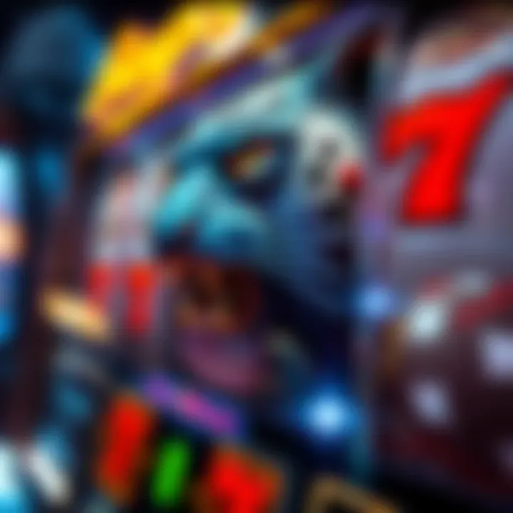 Detailed view of the slot machine's symbols and features