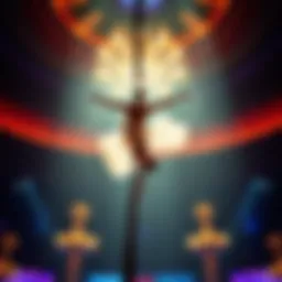 A mesmerizing aerial performer showcasing elegant artistry at the Wynn Hotel