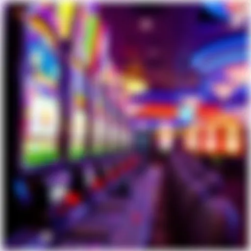 Vibrant Slot Machine Display Vibrant slot machine display at Planet Hollywood