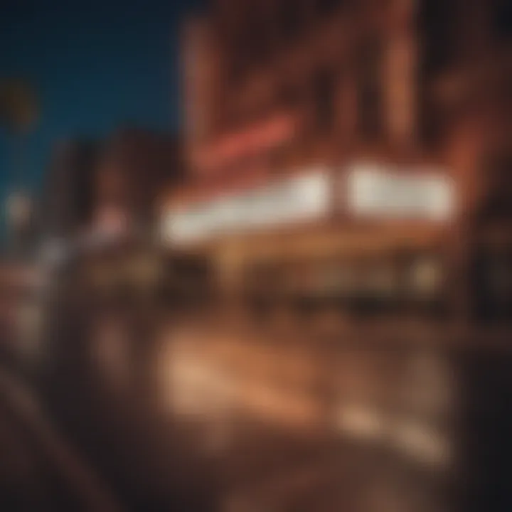 An iconic Las Vegas theater illuminated at night