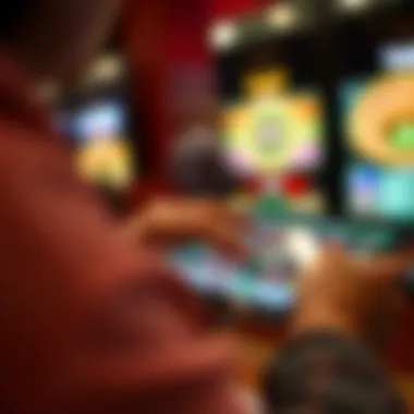 User Engagement with Casino Apps A close-up of a person engaging with a casino app on a tablet