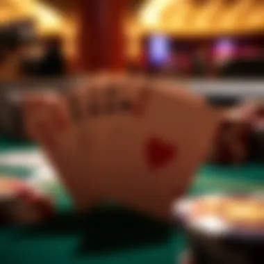 Close-up of baccarat cards with a focus on intricate details