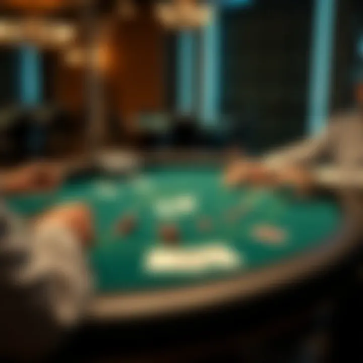 An elegant blackjack table setup for two players
