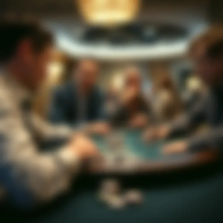 Strategic gameplay between two players in a casino setting